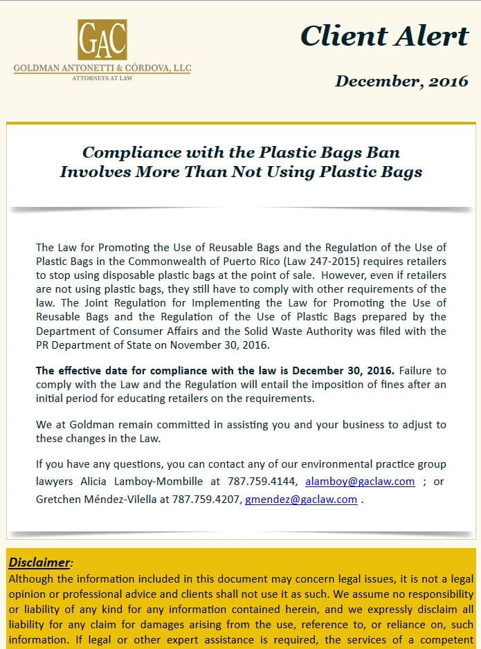 Compliance with the Plastic Bags Ban Involves More Than Not Using Plastic Bags 
