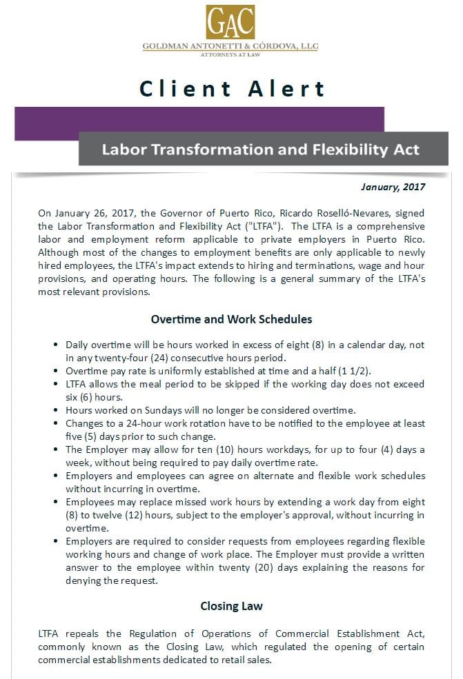 Labor Transformation and Flexibility Act
