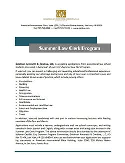 Summer Law Clerk Program
